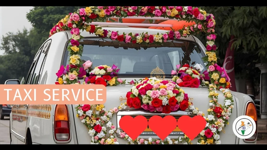 `Jaipur Wedding Taxi Service – 1 Decorated Wedding Car Jaipur by India Tour Booking – Luxury Taxi Service for Weddings